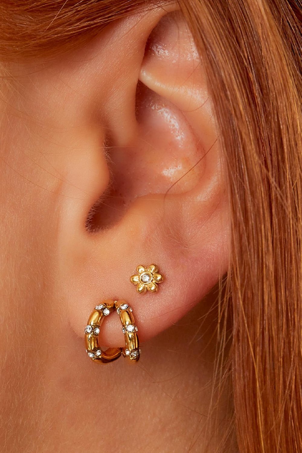 stainless steel earstuds flower  h5Picture2